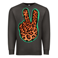 Smoke Orange Leopard Peace Sign Premium Sweatshirt - Jasminsmagicworld