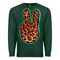 Sports Green Orange Leopard Peace Sign Premium Sweatshirt - Jasminsmagicworld