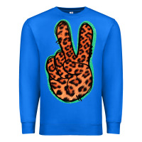 True Royal Orange Leopard Peace Sign Premium Sweatshirt - Jasminsmagicworld