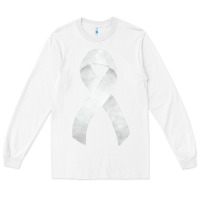 White lung cancer ribbon fa element Long Sleeve Tee - FaDigitalArtStudio