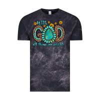 Cloud Black with god all things are possible gemstone Vintage Tee - Zillion Design Studio