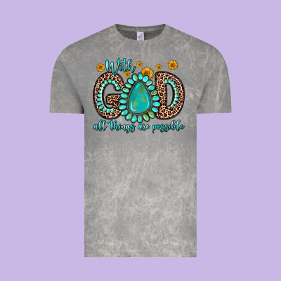 With God All Things Are Possible Gemstone Vintage Tee Designed By Zillion Design Studio