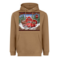 Toasted Coconut Christmas farm reindeer and truck Heavyweight Hoodie - BarkalooDesign