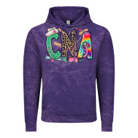 Cloud Purple cna nurse tie dye leopard Vintage Hoodie - RanaPortraitStore