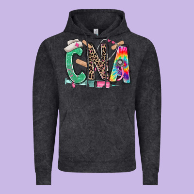 Cna Nurse Tie Dye Leopard Vintage Hoodie Designed By Ranaportraitstore
