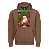 Chestnut Christmas Feeling Jolly Santa Zipper Hoodie - Artiststas