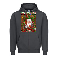 Smoke Christmas Feeling Jolly Santa Zipper Hoodie - Artiststas