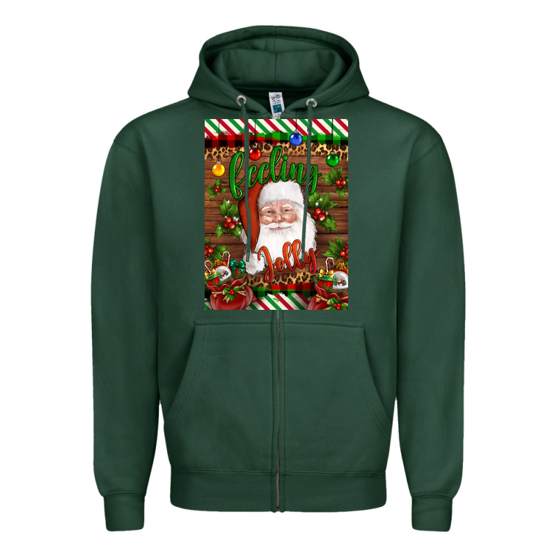 Christmas Feeling Jolly Santa Zipper Hoodie by Artiststas | Teevron