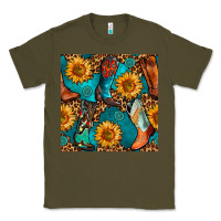 Army Green western cowboy boot seamless pattern Classic Tee - BundleAndBundleShop
