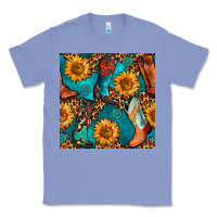 Colony Blue western cowboy boot seamless pattern Classic Tee - BundleAndBundleShop