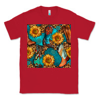Red western cowboy boot seamless pattern Classic Tee - BundleAndBundleShop