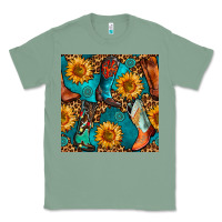 Sage western cowboy boot seamless pattern Classic Tee - BundleAndBundleShop