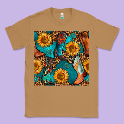 Western Cowboy Boot Seamless Pattern Classic Tee Designed By Bundleandbundleshop