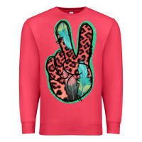 Cardinal Feather Pink Leopard Peace Sign Premium Sweatshirt - Jasminsmagicworld