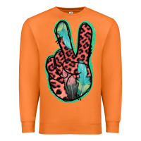 Carrot Feather Pink Leopard Peace Sign Premium Sweatshirt - Jasminsmagicworld