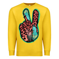 Lemon Feather Pink Leopard Peace Sign Premium Sweatshirt - Jasminsmagicworld