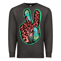 Smoke Feather Pink Leopard Peace Sign Premium Sweatshirt - Jasminsmagicworld
