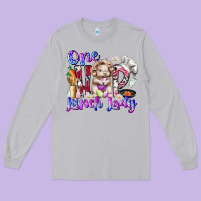 One Hop Lunch Day Long Sleeve Tee Designed By Racoondesign