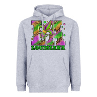 Heather Grey mardi gras louisiana fleur de lis Heavyweight Hoodie - Jasminsmagicworld