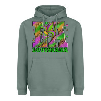 Sage mardi gras louisiana fleur de lis Heavyweight Hoodie - Jasminsmagicworld