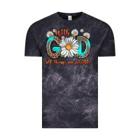 Cloud Black with god all things are possible daisy Vintage Tee - Zillion Design Studio