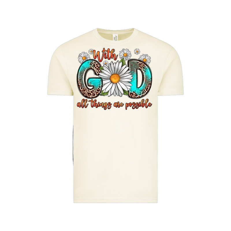 With God All Things Are Possible Daisy Vintage Tee by Zillion Design Studio | Teevron