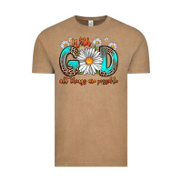 Vintage Coffee with god all things are possible daisy Vintage Tee - Zillion Design Studio