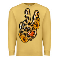 Antique Gold Leopard Sunflower Peace Sign Premium Sweatshirt - Jasminsmagicworld