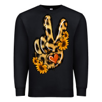 Black Leopard Sunflower Peace Sign Premium Sweatshirt - Jasminsmagicworld