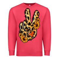 Cardinal Leopard Sunflower Peace Sign Premium Sweatshirt - Jasminsmagicworld