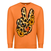Carrot Leopard Sunflower Peace Sign Premium Sweatshirt - Jasminsmagicworld