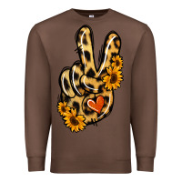 Chestnut Leopard Sunflower Peace Sign Premium Sweatshirt - Jasminsmagicworld