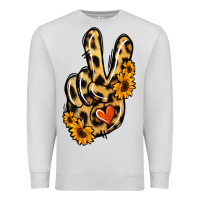 Dove Grey Leopard Sunflower Peace Sign Premium Sweatshirt - Jasminsmagicworld