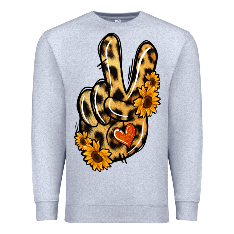 Leopard Sunflower Peace Sign Premium Sweatshirt by Jasminsmagicworld | Teevron