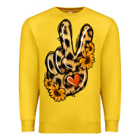 Lemon Leopard Sunflower Peace Sign Premium Sweatshirt - Jasminsmagicworld