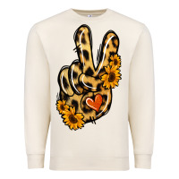 Sandshell Leopard Sunflower Peace Sign Premium Sweatshirt - Jasminsmagicworld