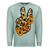 Seafoam Leopard Sunflower Peace Sign Premium Sweatshirt - Jasminsmagicworld