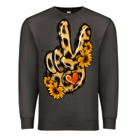 Smoke Leopard Sunflower Peace Sign Premium Sweatshirt - Jasminsmagicworld