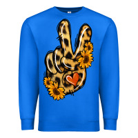 True Royal Leopard Sunflower Peace Sign Premium Sweatshirt - Jasminsmagicworld
