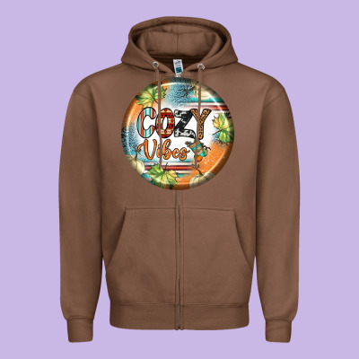 Cozy Vibes Earrings Zipper Hoodie Designed By Bundleandbundleshop