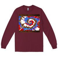Burgundy usa tie dye Long Sleeve Tee - AdoDesignShop