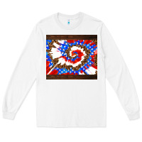 White usa tie dye Long Sleeve Tee - AdoDesignShop