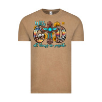 Vintage Coffee with god all things are possible cross Vintage Tee - Zillion Design Studio