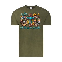 Vintage Olive with god all things are possible cross Vintage Tee - Zillion Design Studio