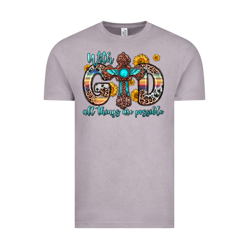 With God All Things Are Possible Cross Vintage Tee by Zillion Design Studio | Teevron