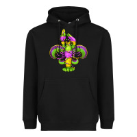 Black mardi gras crawfish fleur de lis Heavyweight Hoodie - Jasminsmagicworld