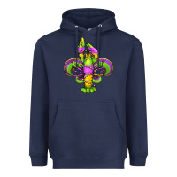 Navy mardi gras crawfish fleur de lis Heavyweight Hoodie - Jasminsmagicworld
