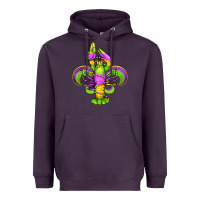 Plum mardi gras crawfish fleur de lis Heavyweight Hoodie - Jasminsmagicworld