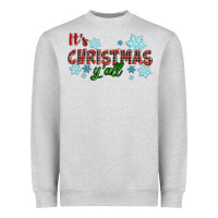 Heather Grey It's Christmas Y'all Season Winter Heavyweight Sweatshirt - RanaPortraitStore