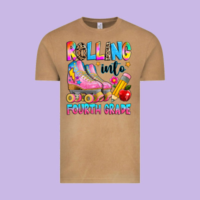 Rolling Into Fourth Grade Vintage Tee Designed By Texasbilliewilder